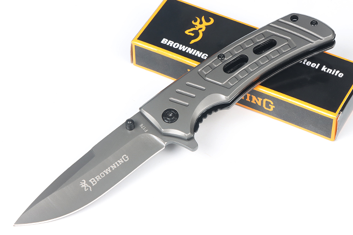 Browning F176 fast opening folding knife grey Titanium surface UD407666